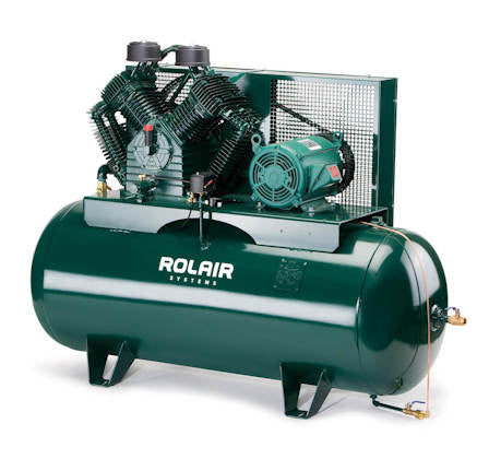Rolair H10112K60 10 HP Two-Stage Horizontal Air Compressor - 120 Gallon