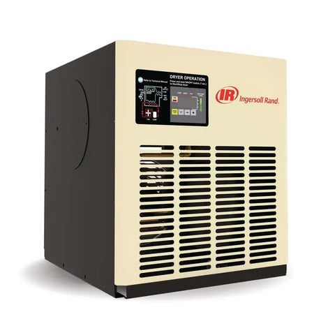 Ingersoll Rand DA42IN–DA85IN non-cycling refrigerated air dryer, angled view showing front control panel and side enclosure.