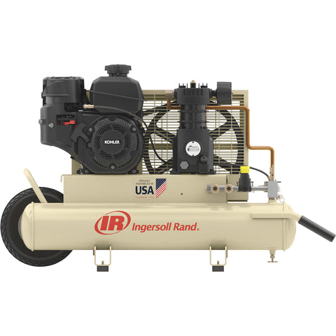 Ingersoll Rand SS3J5.5GK-WB 5.5 HP single-stage gas-powered wheelbarrow air compressor with Kohler engine and 8-gallon twin tanks
