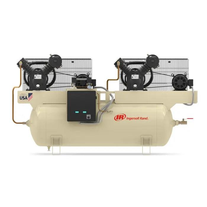Ingersoll Rand Type 30 duplex two-stage electric air compressor, 2475 series, with horizontal tank