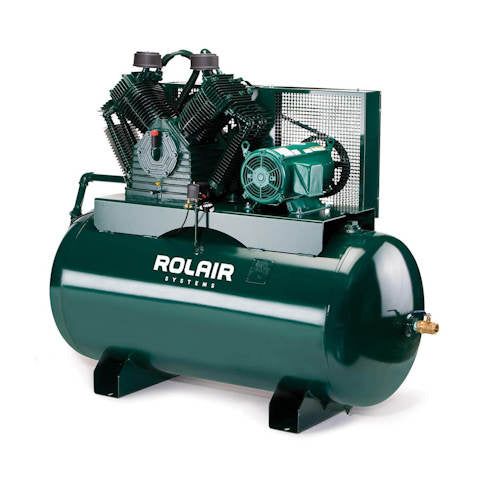 Rolair H15320K60 15 HP Two-Stage Horizontal Air Compressor - 200 Gallon