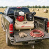 Rear view of Ingersoll Rand 2475F13GH 13 HP Honda gas-powered two-stage air compressor installed in a pickup truck bed