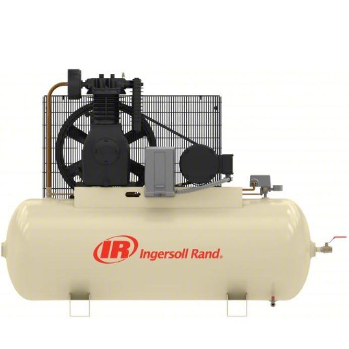 Ingersoll Rand 247PD series 5–7.5 HP pressure-lubricated two-stage electric air compressor with 80-gallon horizontal tank