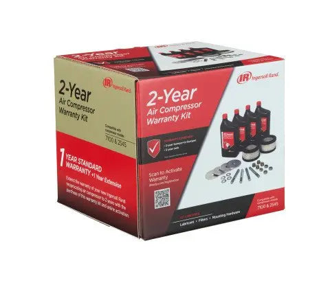Ingersoll Rand 2545 and 7100 reciprocating air compressor 2-year warranty start-up kit, representative product image.