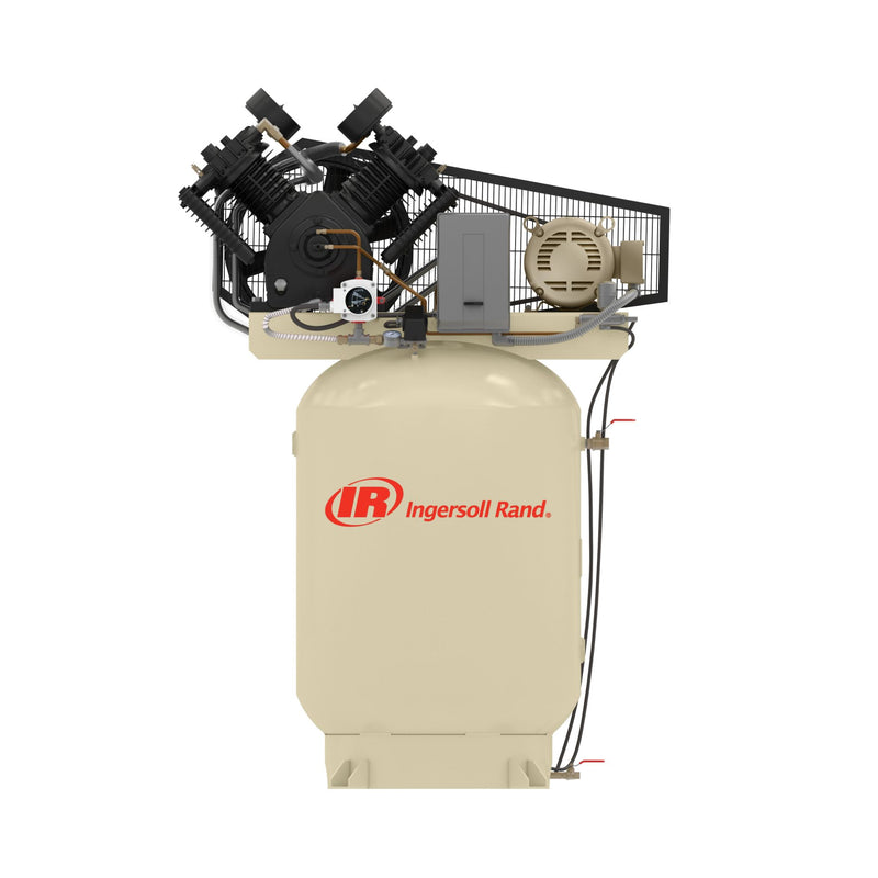 Ingersoll Rand 447PK10 10 HP pressure-lubricated two-stage electric air compressor with 120-gallon vertical tank