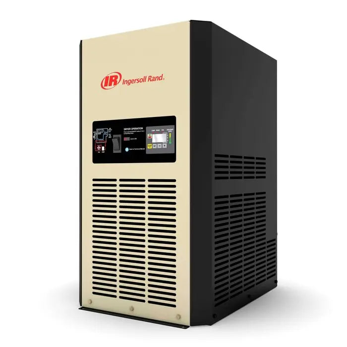 Ingersoll Rand DB127–DB170 non-cycling refrigerated air dryer, angled view showing control panel and ventilated enclosure.