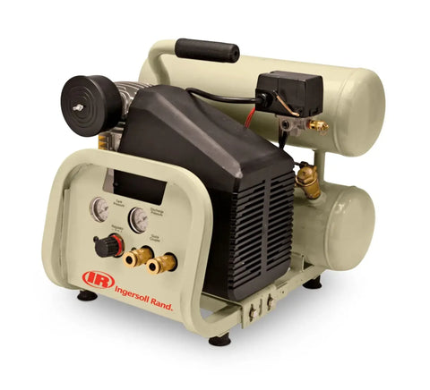 Ingersoll Rand P1IU-A9 2 HP portable single-stage electric twin-stack air compressor – front angled view