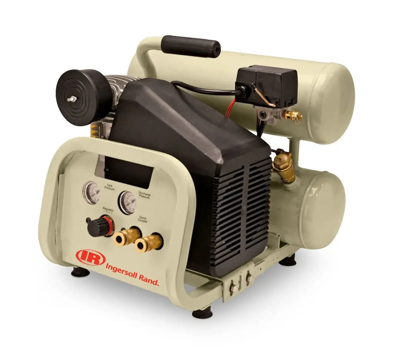 Ingersoll Rand P1IU-A9 2 HP portable single-stage electric twin-stack air compressor – front angled view