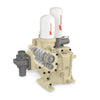 Ingersoll Rand rotary screw compressor airend technical illustration showing exposed screw rotors and filtration components, representative of R-Series technology.