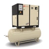 Ingersoll Rand RSa Series  rotary screw air compressor with horizontal receiver tank – angled view