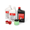 Ingersoll Rand SS3 Kohler Start-Up Kit contents showing compressor lubricant, engine oil and air filters