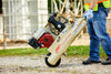 Ingersoll Rand SS3J5.5GH-WB 5.5 HP Honda gas-powered wheelbarrow air compressor being moved at a construction site