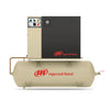 Ingersoll Rand UP6 5–15 HP rotary screw air compressor mounted on horizontal receiver tank – exterior view