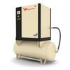 Ingersoll Rand UP6S 20–30 HP rotary screw air compressor mounted on horizontal air receiver tank