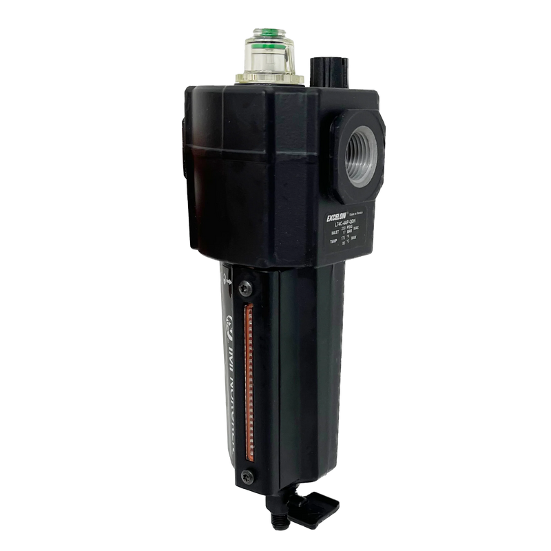 Norgren Excelon L74C 1/2-inch NPT oil-fog air lubricator with metal bowl and oil level indicator. Representative image for Rolair LUB0500.